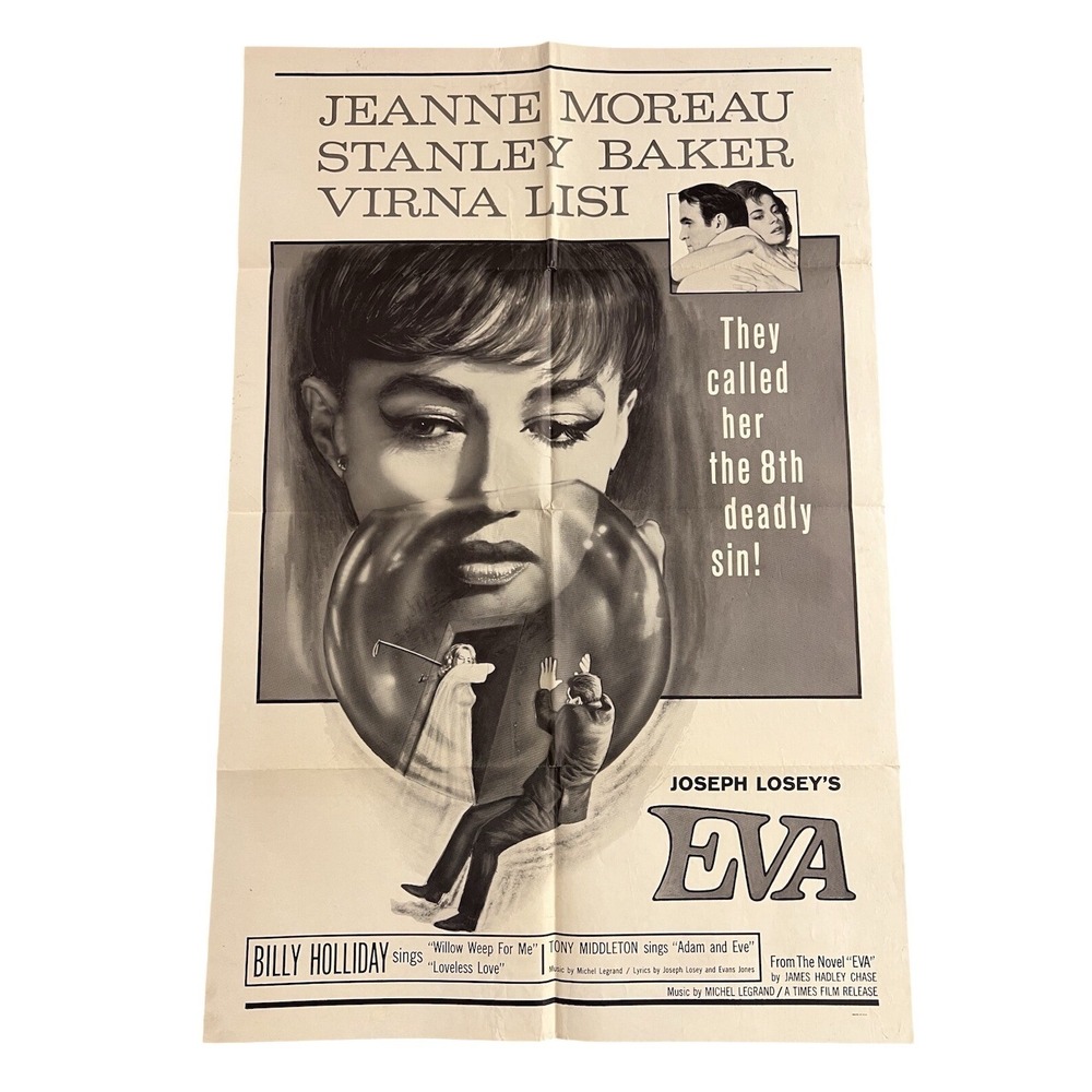 Eva 1 Sheet Original 1962 Movie Poster 27 X 41 Black And White VG